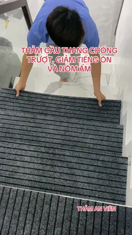 THẢM LÓT CẦU THANG CHỐNG TRƯỢT, giảm tiếng ồn và bụi bẩn #thamlotcauthang #thamcauthang #cauthang #thamlauchan 