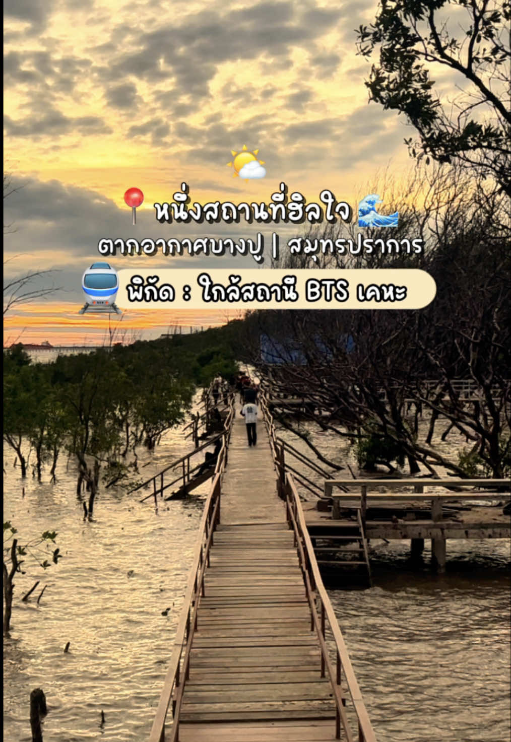 อัพเดท สถานที่ฮีลใจใกล้กรุงเทพ 🌤️🌿🌊 ตากอากาศบางปู | สมุทรปราการ ชมวิวพระอาทิตย์ตกสุดโรแมนติก  📍 พิกัด : ใกล้ BTS เคหะ🚆 ⏰เวลาเปิด-ปิด : 05.00 – 20.00 น.    #ที่เที่ยวใกล้กรุงเทพฯ #ตากอากาศบางปูล่าสุด #สมุทรปราการ #ที่เที่ยวสมุทรปราการ #ฟีด 
