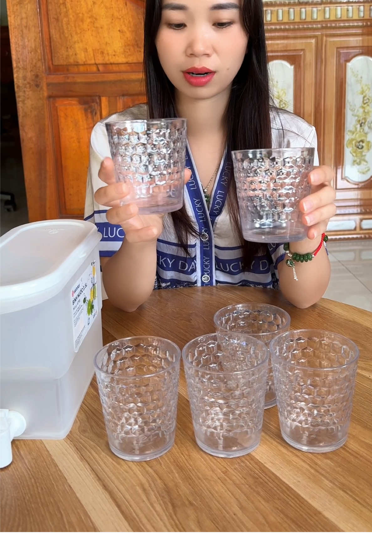 Bộ 6 cốc tặng bình đựng nước 3.5 lít #diepcoine 