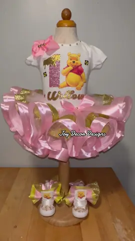 Custom Winnie the Pooh outfit #tutu #winniethephooh #ribbontutu #customshirt #joydecordesigns