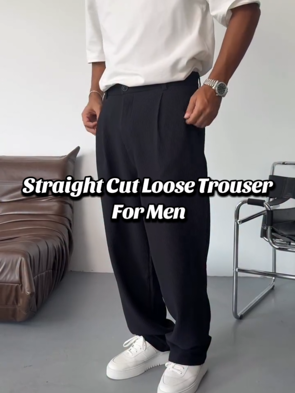 Mannered Wide Leg Trouser for Men! Check out the yellow basket now!  #dripcheckk #widelegtrouser #loosetrouser #pantsformen #fyp 