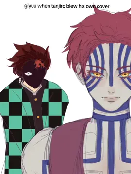 giyuu and I mentally facepalming (ts was so tiring to draw ik yall see the budget gradually decreasing 😩) #demonslayer #tanjiro akaza #fyp 
