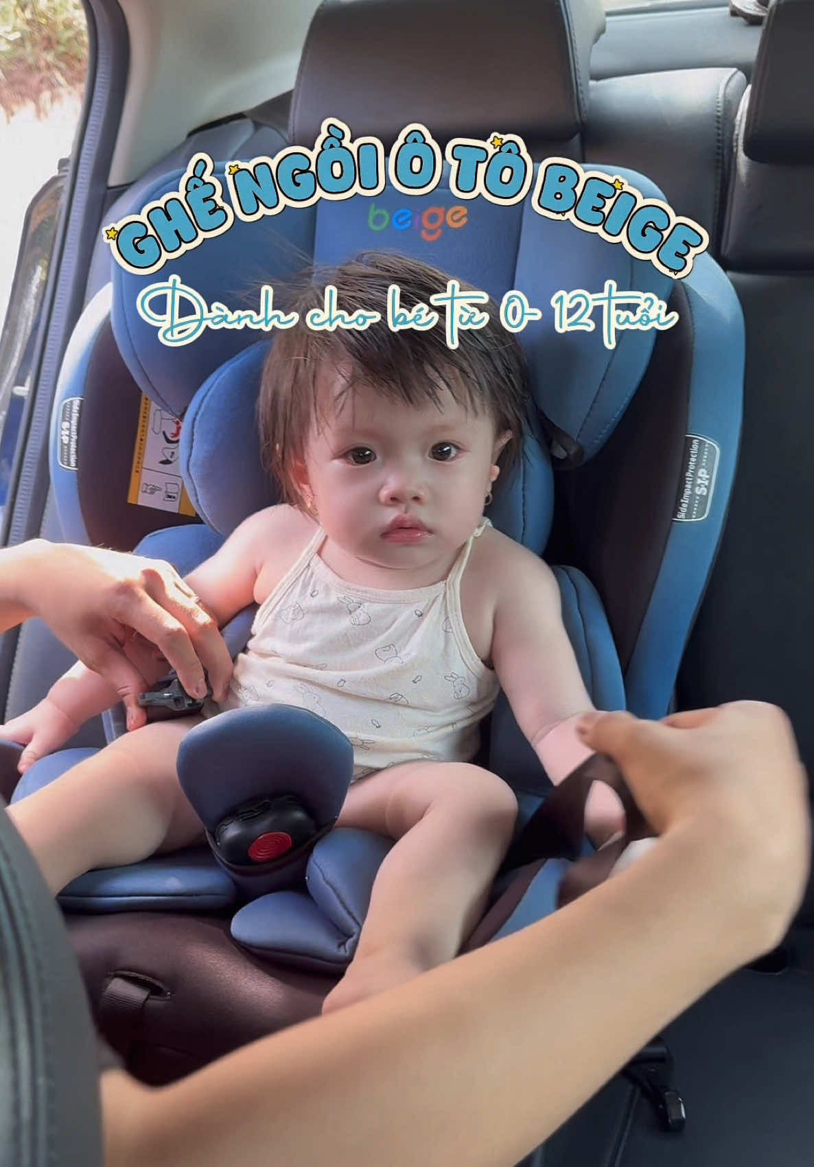 Ghế ô tô Beige xoay 360°, có ISOFIX chắc chắn. An toàn cho bé từ sơ sinh đến 12 tuổi 😍 #khanhinguyen #mebimsua #ghengoiotochobe #ghengoiototreem #beige  