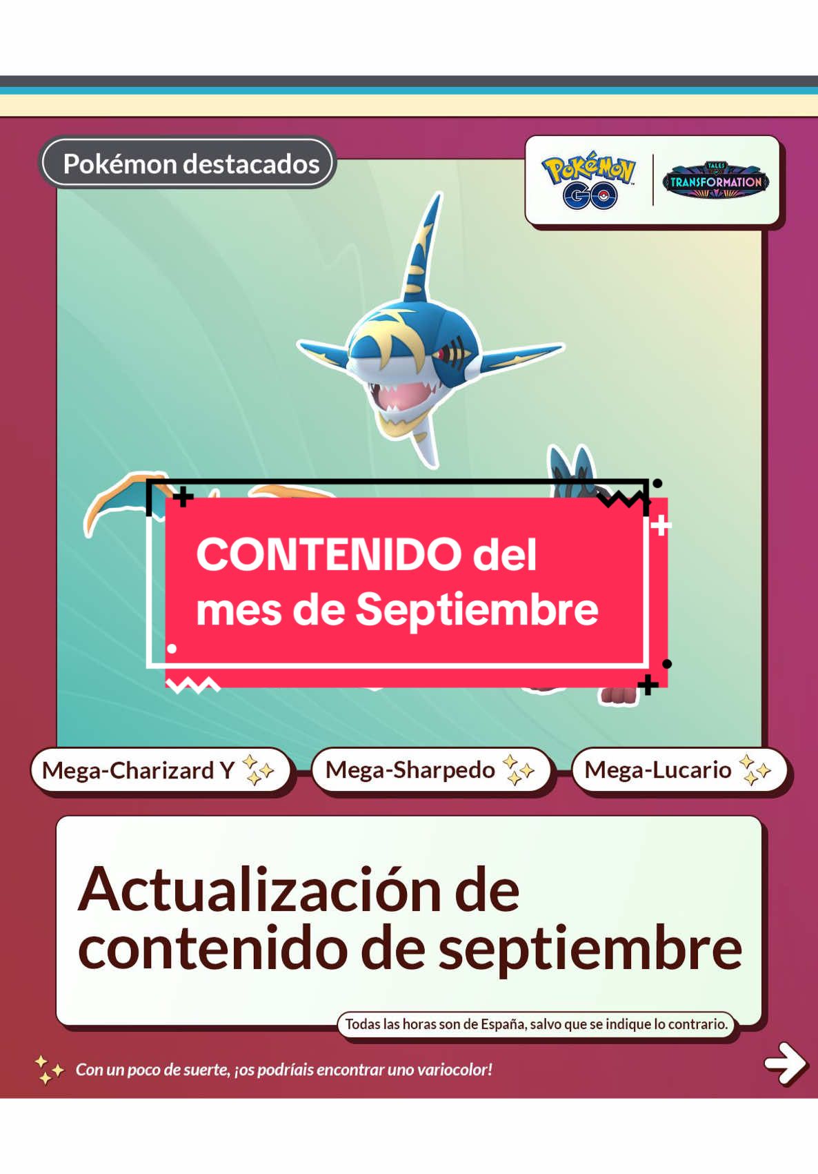 CONTENIDO del mes de Septiembre en Pokemon Go #pokemongo #pokemon #querolloplebes #rochababyface1 
