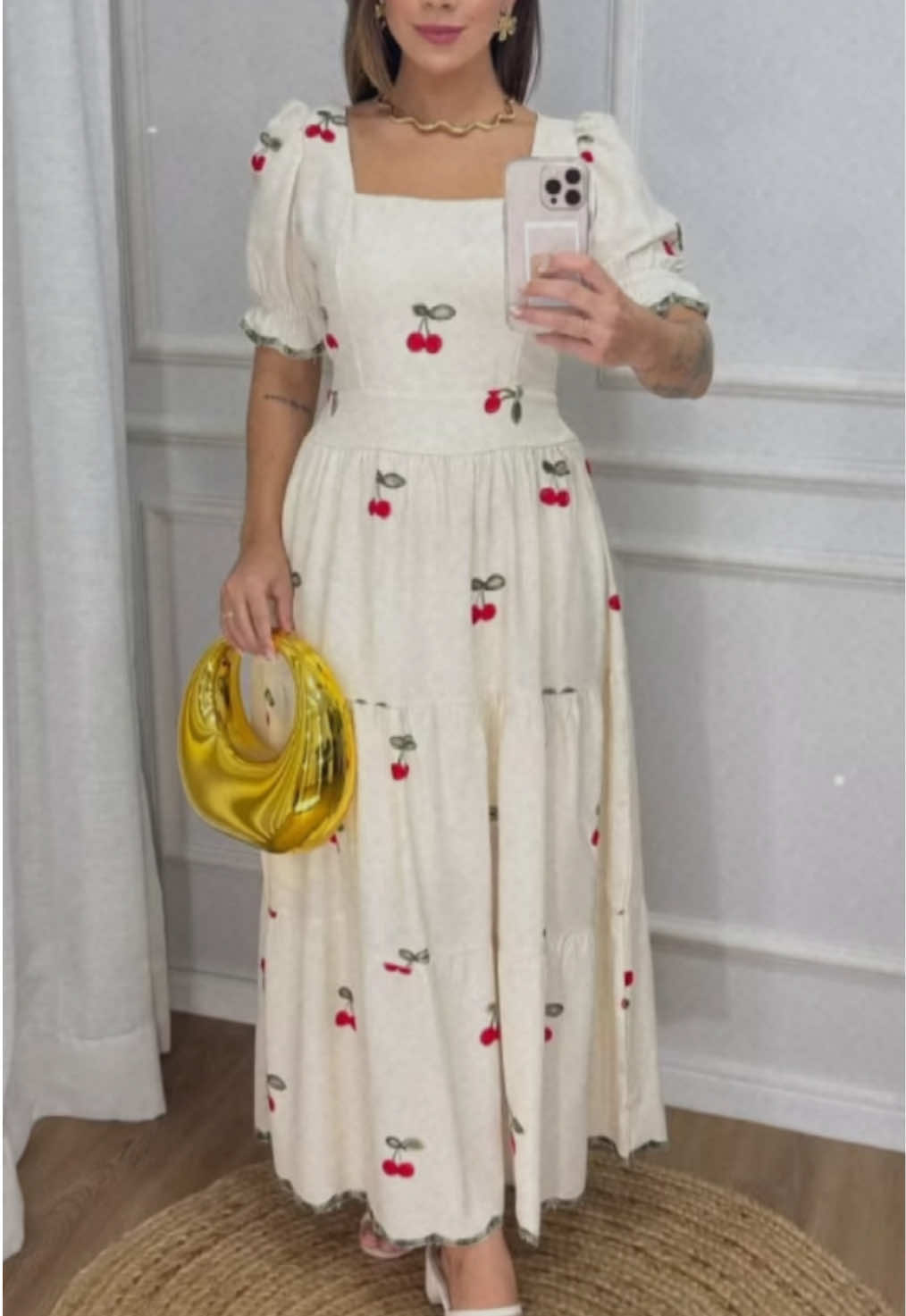 ✨Vestido Elegante em Linho com Bordado | Manga Princesa -Perfeito para Todas as Ocasiões! 🛍️ LINK DO VESTIDO NOS COMENTÁRIOS ⬇️ ##vestidolongo##vestidobordado##modaevangelica##modamodesta##modacrista