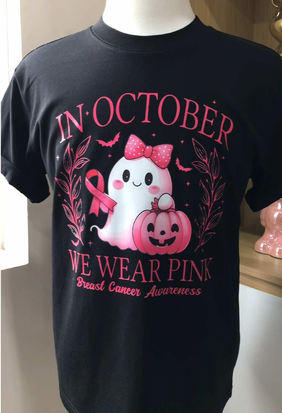 In October We WearShirt, Pink Pumpkin and Ghost’ Graphic Tee