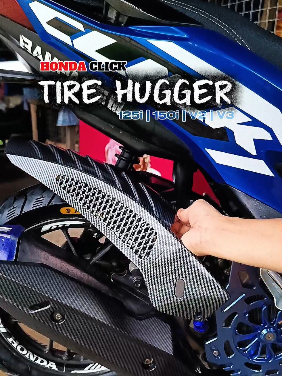 Dagdag porma at alaga para sa ating mga motor mga bossing! New version tire hugger for honda click🔥 #tirehugger #hondaclick #mudguard #tirehuggerhondaclick #recommendations 