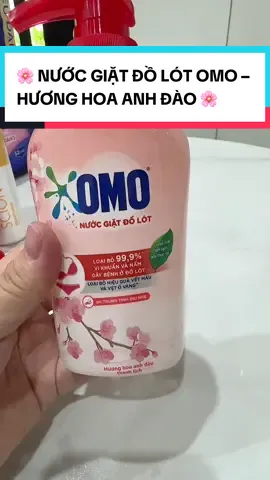 🌸 NƯỚC GIẶT ĐỒ LÓT OMO – HƯƠNG HOA ANH ĐÀO 🌸 ✔️ Loại bỏ 99,9% vi khuẩn & nấm gây bệnh ở đồ lót ✔️ Đánh bay vết máu, vết ố vàng cứng đầu ✔️ Công thức dịu nhẹ, an toàn cho da tay và sợi vải ✔️ Hương hoa anh đào thơm mát, dễ chịu 👉 Giúp đồ lót luôn sạch khuẩn – thơm ngát – an toàn. Sản phẩm thiết yếu cho mọi gia đình! #OMO #NuocGiatDoLot #HoaAnhDao #SachKhuan #ThomMat 