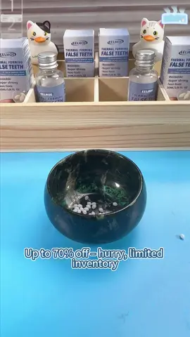 Watch me make a fake tooth in 60 seconds. TikTok made me buy it. #fpy #dentures #falseteeth #tiltokshop #veneerteeth #cavityfillings 