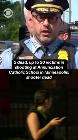 Minneapolis Police Chief Brian O'Hara gave an update on Wednesday's shooting at Annunciation Catholic School in south Minneapolis. The gunman had multiple guns and shot children in the pews of the church, where an all-school mass began at 8:15 a.m. Two people died and up to 20 people are injured. The gunman, who O'Hara described as a male in his 20s, died from an apparent self-inflicted gunshot wound. #minneapolis #minnesota 