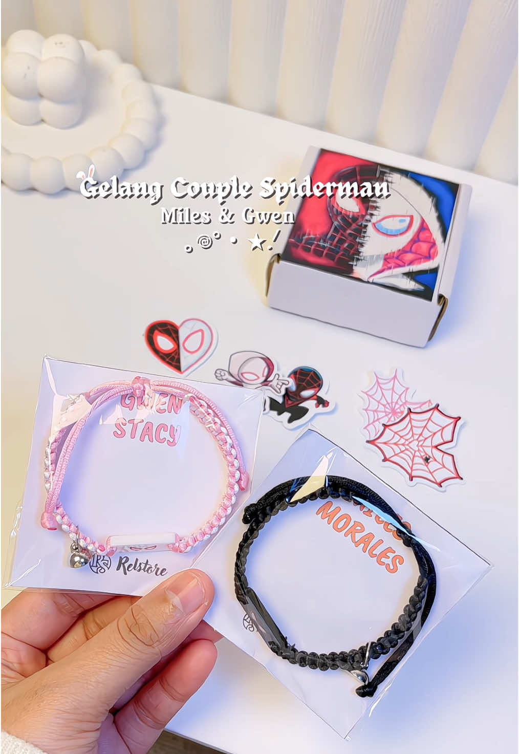 selucu ini buat couple an bisa bareng bestie / doi kalian guys🥹🤏🏻💗#gelang #gelangcouple #gelangspiderman #baranglucu #gelangbenang #gelangmilesgwen #miles #gwen #gelangpasangan #gelangspidermancouple #gelangmagnetik #couplelucu #gelangserut #gelangtangan #spiderman #bracelet #couplebracelet 