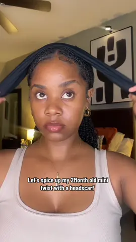Scarf hairstyle tutorial✨ #minitwists #minitwistwithextension #scarftutorial #scarfhairstyles #afrospringtwist 