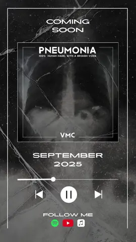 🇺🇸 My first LP drops Sept 2025. Built on a broken voice - that’s why it’s called Pneumonia. 4 raw tracks, laid down with no filters: broken screams, panic attacks and loneliness turned into sound. Inside there’s depression, rage, and a spark of hope for anyone who needs to feel understood and uses music as their outlet. Follow along and be part of the healing! — 🇮🇹 Il mio primo LP, settembre 2025. Nato da una voce rotta - ecco perché si chiama Pneumonia. 4 tracce crude, registrate senza filtri: urla spezzate, attacchi di panico e solitudine trasformati in suono. Dentro ci sono depressione, rabbia e una scintilla di speranza per chi ha bisogno di sentirsi capito e usa la musica come sfogo. Seguimi e fai parte anche tu della guarigione! #vmc #vmczone #lp #pneumonia #music @carontemusicgroup 