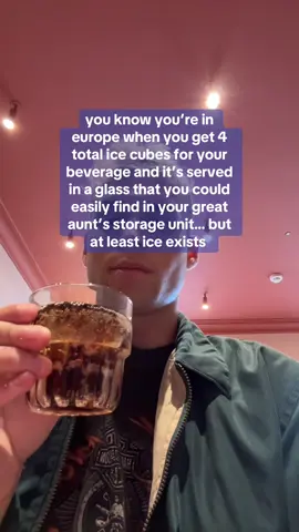 i am extremely passionate about getting any ice at all in europe.. thank you kind irish server for providing me with four ice cubes, this US based Flight attendant is very appreciative. #flightattendant #cabincrew #dublin #travel #europe @Diet Coke 
