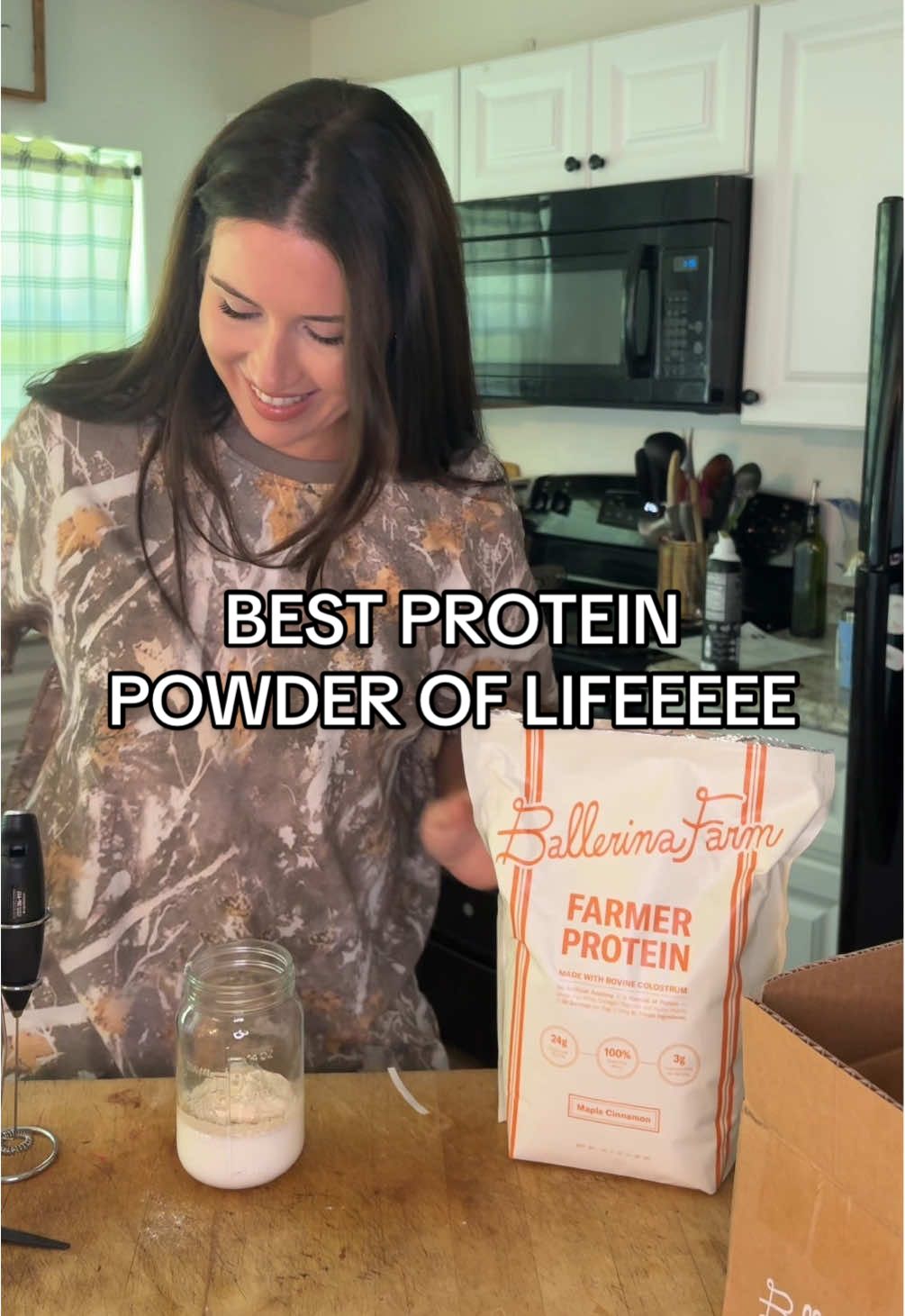 1000000/10 WOW!! Worth they hype @Ballerina Farm Store @Ballerina Farm #ballerinafarm #proteinpowder #tastetest #tiktokshop #protein 