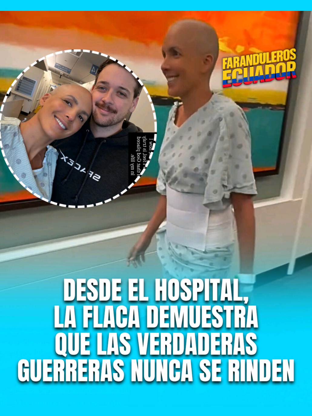 Con humor y valentía, La Flaca Guerrero inspira a todos en su proceso de recuperación ❤️🌟 En sus redes sociales compartió un video donde, con mucho humor y valentía, muestra sus primeros pasos tras una cirugía. Aún hospitalizada, con su bata y faja, “La Flaca” se luce sonriente y optimista, agradeciendo a todos por los mensajes de apoyo que ha recibido en este proceso tan importante de su vida. 🙏🏼❤️ Con la fuerza que siempre la ha caracterizado, no duda en bromear sobre sus “heridas de guerra”, dejando claro que nada la detiene y que su actitud positiva es más fuerte que cualquier cicatriz. 🌸✨ Una vez más, se convierte en inspiración para sus seguidores, recordando que la vida es de resiliencia, fe y sobre todo, de seguir adelante con una sonrisa. 🌟 . . #farandulaEcuatoriana #FarandulaEcuador #farandulerosecuador 