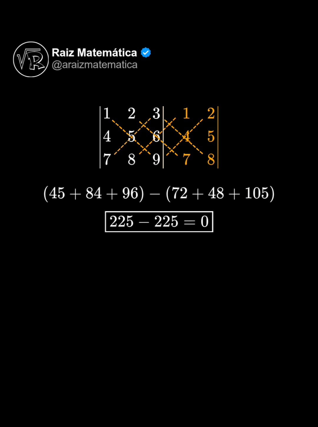 Determinante de uma matriz de ordem 3.  #matemática #math #mathematics #matematicas #matematicastiktok 