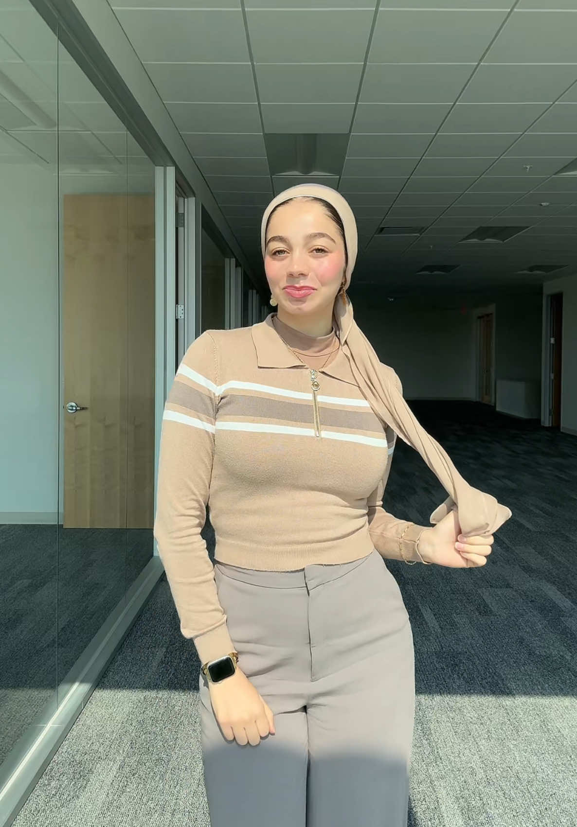 neutrals for the win #corporateootd #modestfashion #hijabiootd #hijabifashion #ArabTikTok 