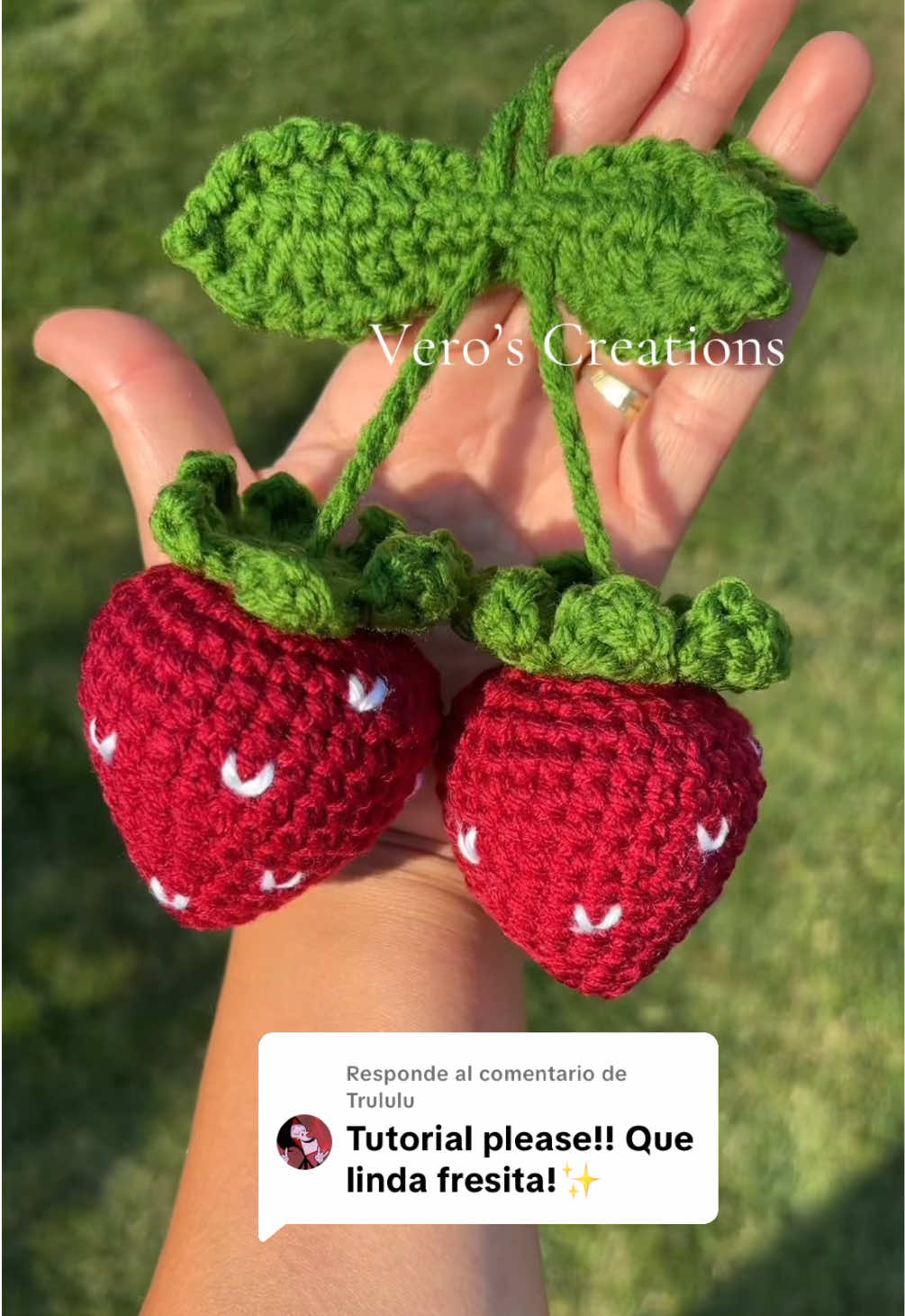 Respuesta a @Trululu fresas a crochet. #fresasacrochet #crochettutorial #colgantedefresasacrochet #strawberry #tutorial 