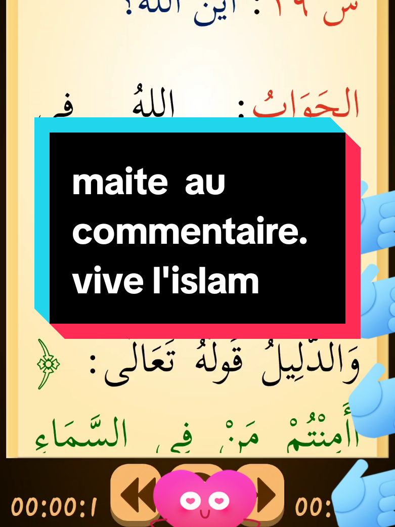 بسم الله وصلاة وسلام على رسول الله ،استع جيد maite au commentaire vive l'islam 