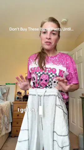 Well I did it and bought the viral barrel sweatpants! These are the new gray Size XSmall 5’1” 105 pounds #barrelsweatpants #tiktokmademebuyit #womenover40 