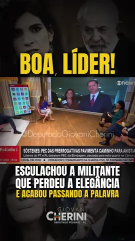 Que pegada líder!  A militante Andréia Sadi tentou confrontar, mas acabou engolindo a verdade.
