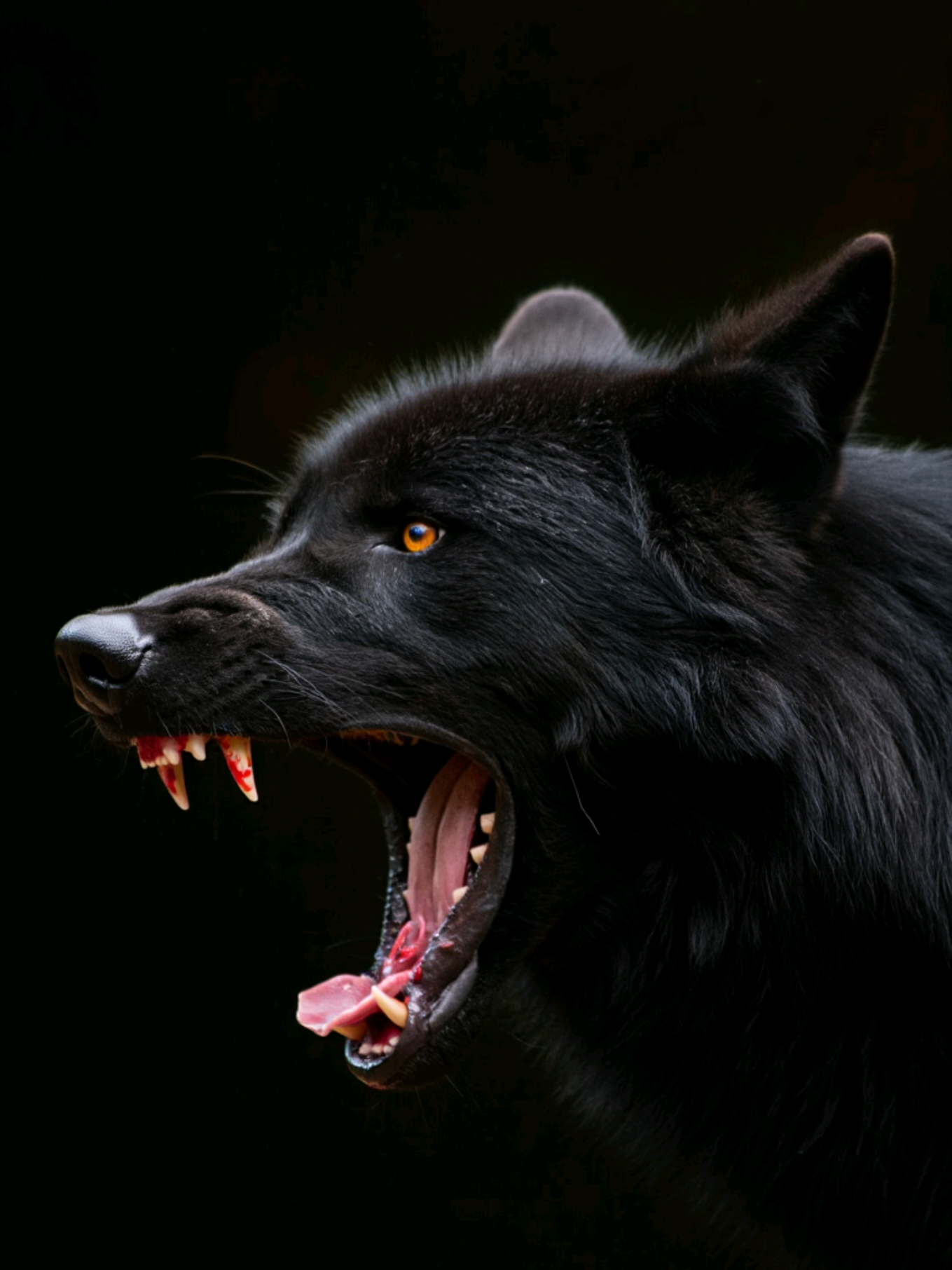 Dark wolf growl #creatorsearchinsights #wolf #growl #fyp #foryou 