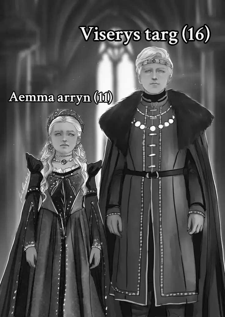 Art by debustee on x #asoiaf #asoiaftiktok #viserystargaryen #aemmaarryn #gameofthrones 