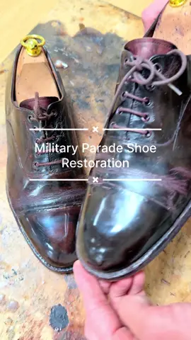 Full tutorial on restoring Military Parade shoes #shoeshiner #mirrorshine #asmr #saphirshoepolish 
