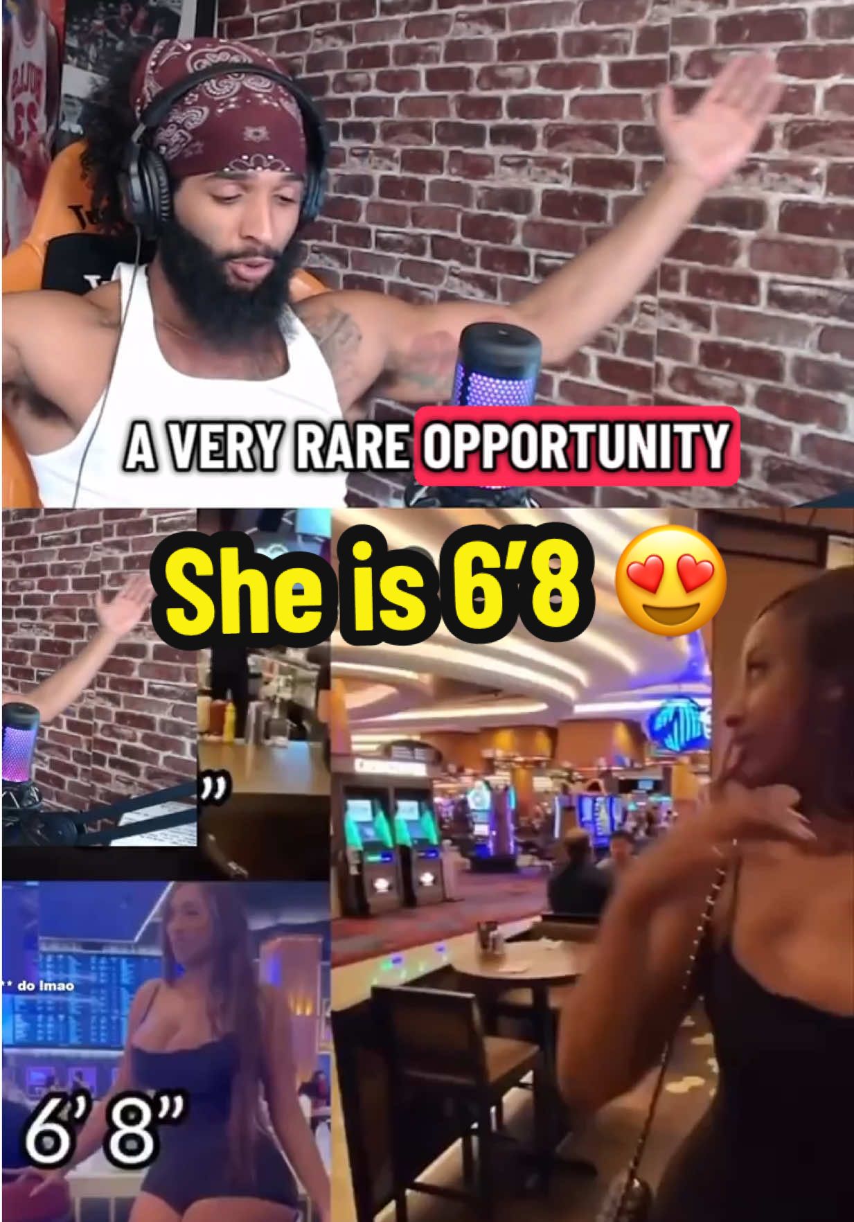 6’8 !?!? SHES COMING HOME WITH ME 😩😩🙏🏾  #fypシ #fyppppppppppppppppppppppp #tallgirls #funny #twitchclips 