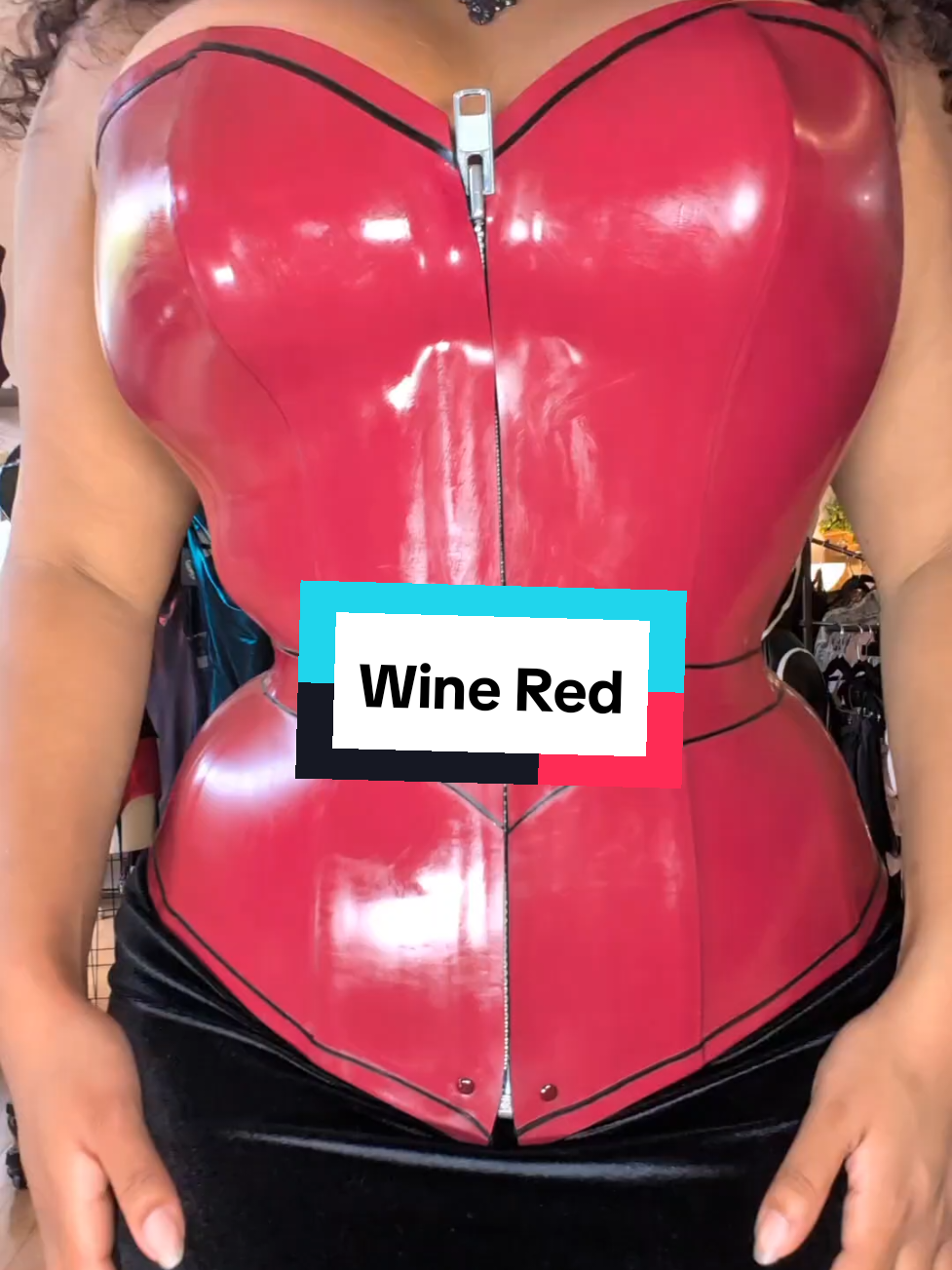 Red Red Wine or Wine Red Latex  this Valentine corset is stunning and ready for you to enjoy a glass of wine and get worshipped in  #treatyourself #latex #corset #couture #couturecorset 