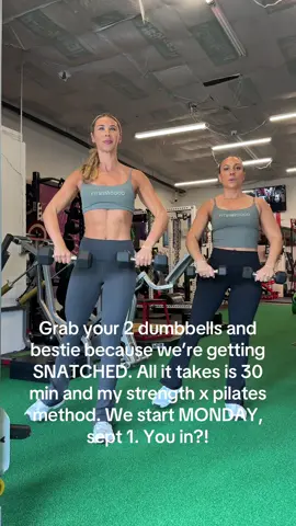 Strength x pilates challenge starts MONDAY!! You ready?! #workoutsforwomen #workoutchallenge #pilatesbody #fullbodyworkout #dumbbellworkout 