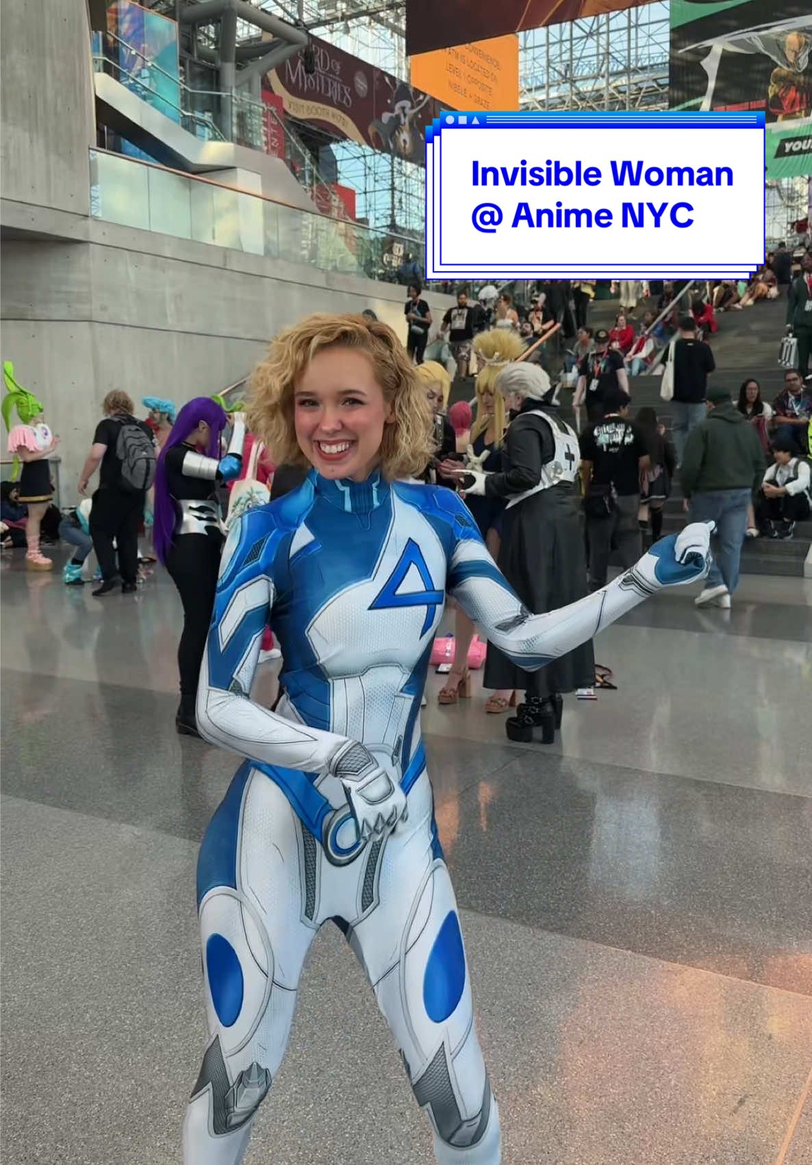 Invisible Woman at Anime NYC! 💙 #invisiblewoman #cosplay #suestorm #cosplayer #animenyc 