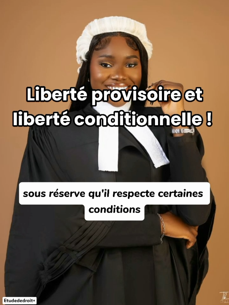 À savoir sur la difference entre la liberté provisoire et la liberté conditionnelle ! #etudededroitplus #droit 