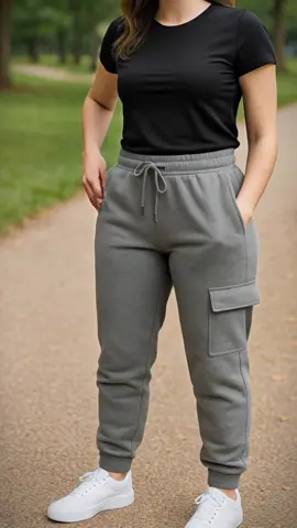 3-Pack Women's Fleece Lined Cargo jogger sweatpants #joggerpants #womenfashion #fyp #cargopants 