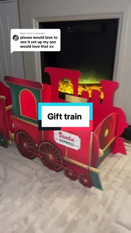 Replying to @jo and here it is ! All set up! £19.99 and free shipping train that you can put your Christmas presents in! #presentsleigh  #viralgiftsleigh #gifttrain #christmasgifttrain 