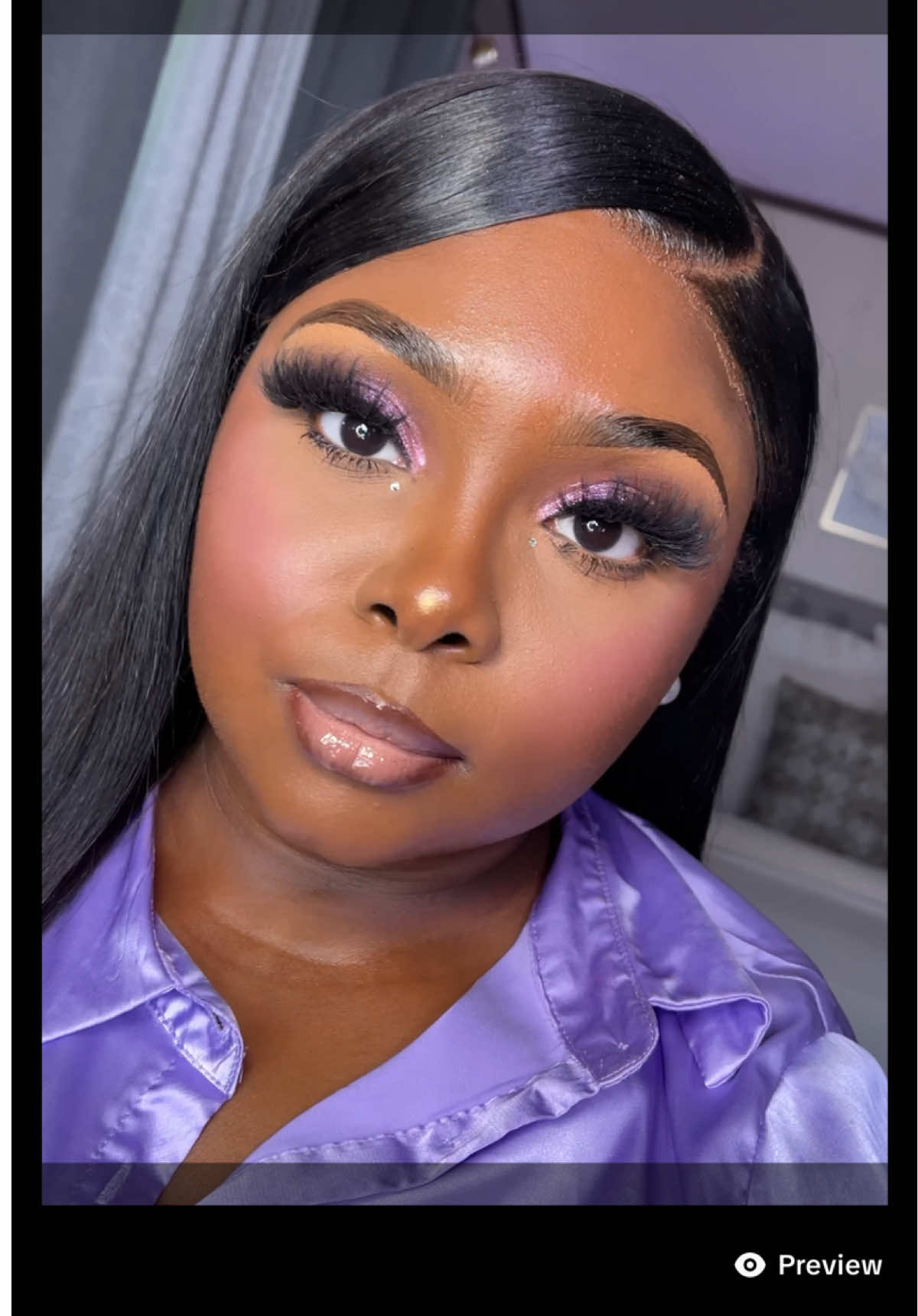 Makeup but Purple Eyeshadow 💜  Soooo prettyyyyy🥰🥰🥰  #makeup #blackgirlmakeup #makeupforblackwomen #makeuptok #blackgirlmakeuptutorial 
