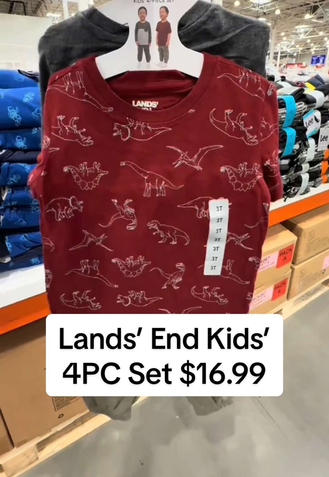 👕 Lands' End Kids' 4-Piece Set $16.99 (Online $18.99) Item: 1890119 Features: • Crewneck • Elastic Waistbands Sizes: 2T – 6 Colors: Blue | Red | Light Blue | Purple #trending #costco #mom #kids #fyp