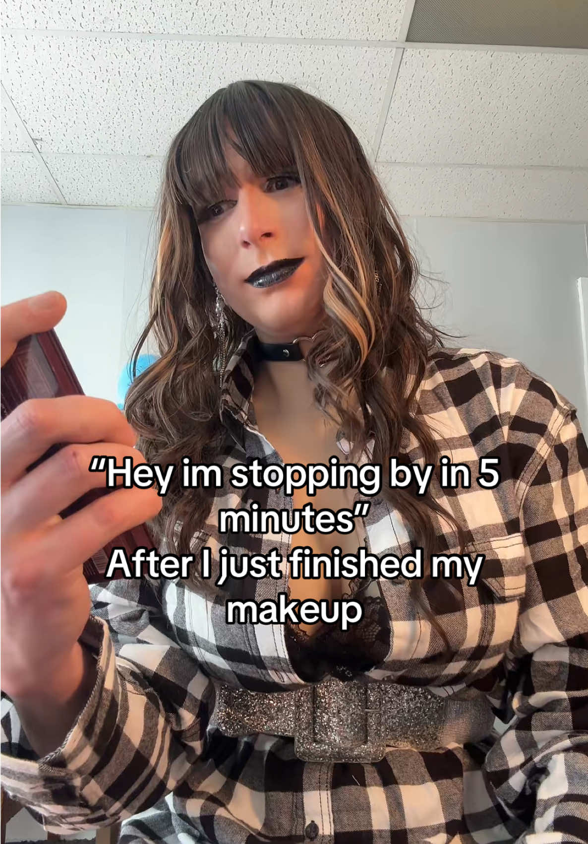 “Sorry… no one’s home right now” 😅 #femboy #makeover #dressedup #dolledup #doll 