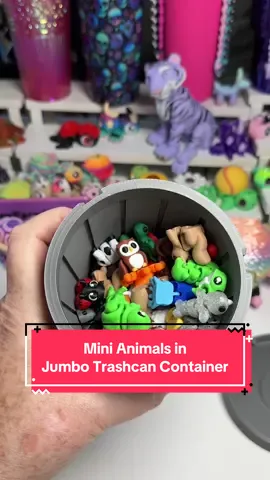 What’s inside this jumbo trash can? Oodles of mini articulated pocket pets!! #pocketpets #minianimals #fidgets  #3danimal #babyanimals 
