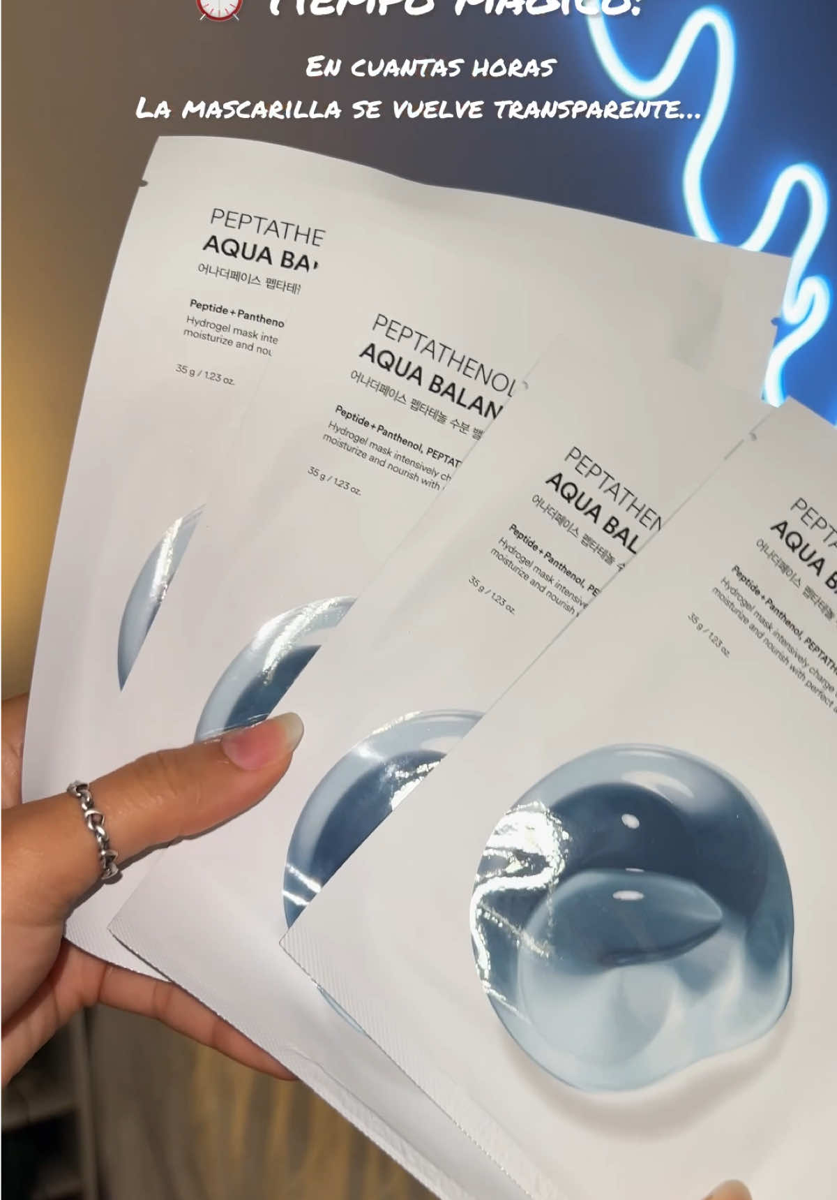 ⏰ 3 horas hasta transparencia = ingredientes absorbidos ✨ Hidratación intensa + piel súper jugosa  #anotherface #peptathenol #glowserum #hydrogelmask      @anotherface_official  #creatorsearchinsights 