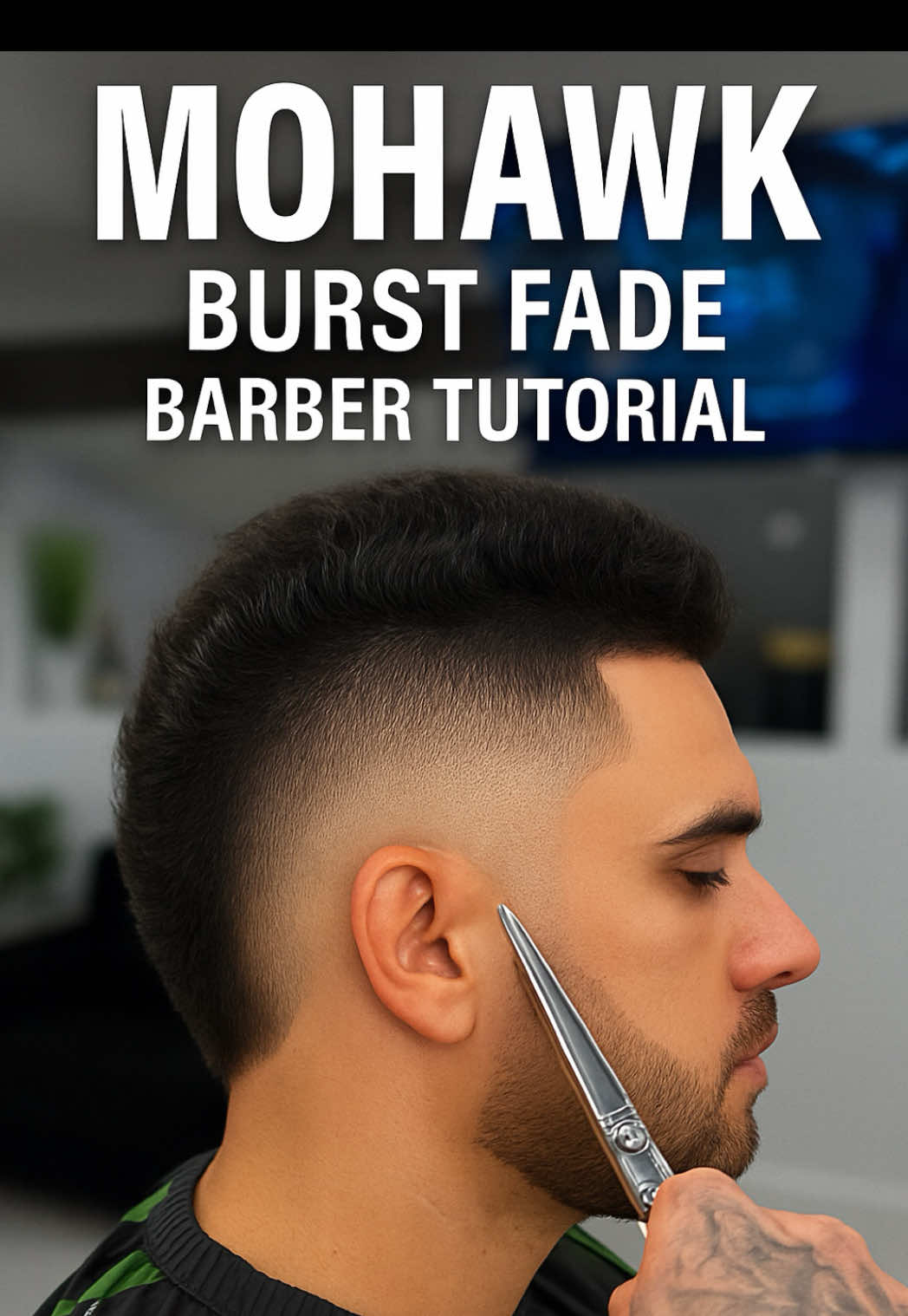 Mohawk Burst Fade Tutorial 🔥 with Barber STEP by STEP 💈✨  Barber 📲 @parkerthebarber #burstfade #haircut #tutorial #barber #transformation 
