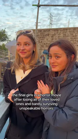 just two girls who are definitely (not) gonna be okay 😌 @I Know What You Did is available to watch on digital!!  #iknowwhatyoudidlastsummer #madelyncline #chasesuiwonders #horrormovies 