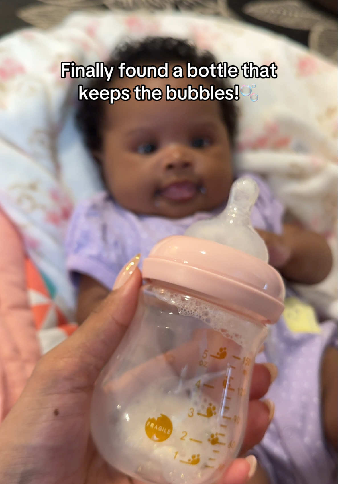 Finally found the bottle that keeps all the bubbles, moms, you need this! 🍼✨ #babybottle #fyp 