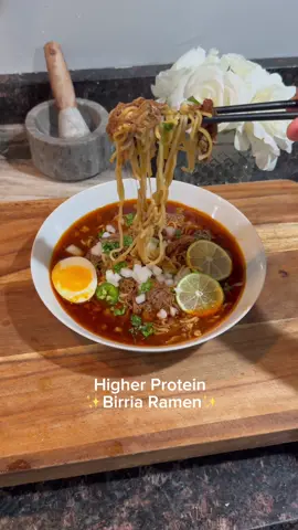 💪🍜🔥 this high protein Birria Ramen is everything you didn’t know you needed 🤤 ✨ Ingredients: 🥩 Birria meat 🥣 2 cups @Kettle & Fire Shop beef bone broth 🍲 2 cups birria broth 💧 2 cups water 🧂 2 tsp beef bouillon 🍜 Ramen noodles #kfpartner