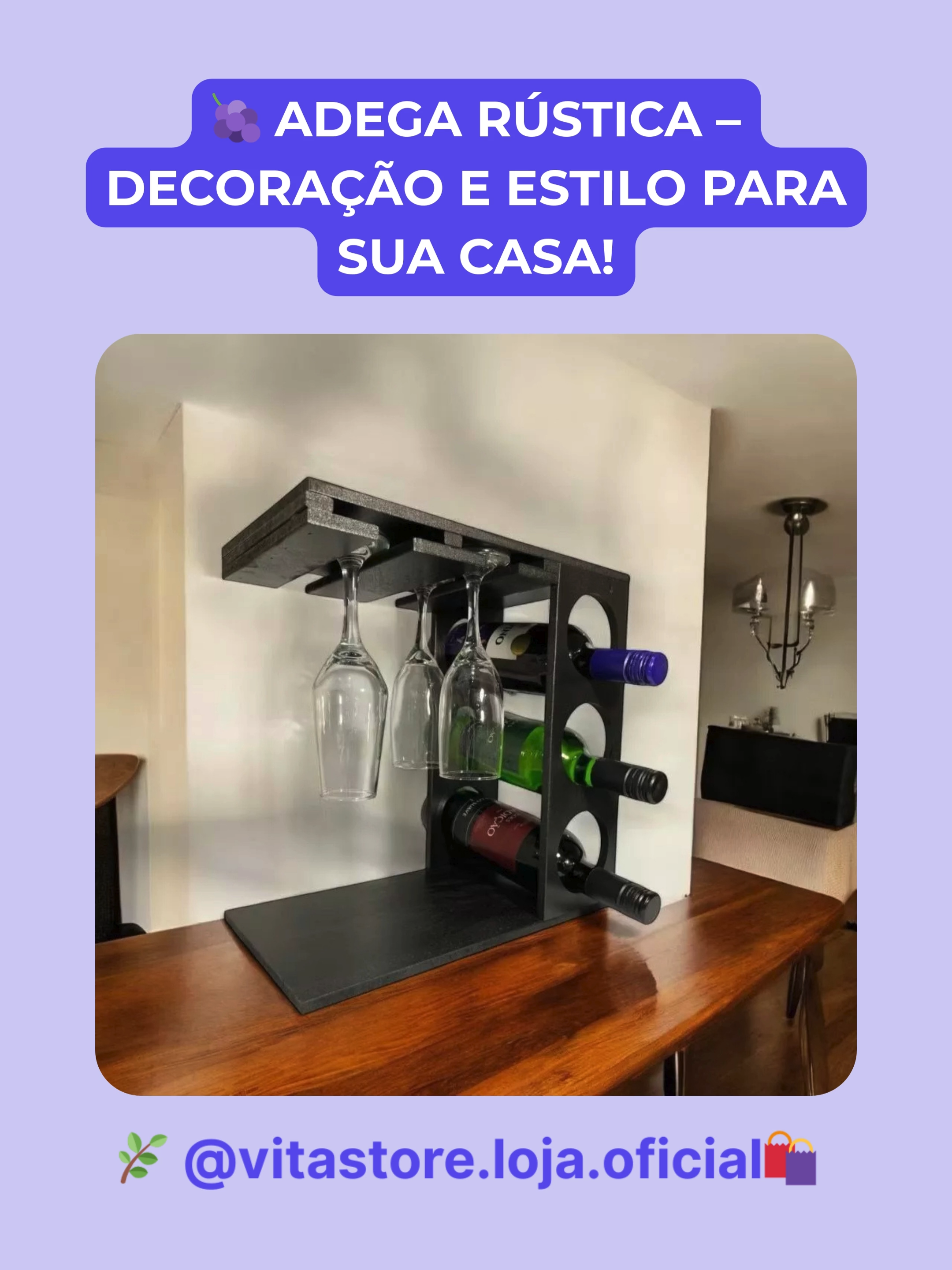 🍷✨ CHARME E SOFISTICAÇÃO PARA SUA CASA ✨🍷 Decore e organize com estilo usando a Adega para Vinhos e Taças Rústica Gourmet 🤩 🔥 Design elegante que valoriza qualquer ambiente 🔥 Espaço para vinhos e taças no mesmo suporte 🔥 Ideal para amantes de vinho e decoração Quem já imagina essa peça na sala ou cozinha? 🥂🍇 💬 Comente “quero” que te envio o link 🛒 🔖 Salva esse vídeo para não esquecer dessa dica! #achadinhos #adega #decoracaogourmet #vinhosefrutos #utilidadesdomesticas #decoracao #ofertas #tiktokbrasil #vidacriativa #tendencia