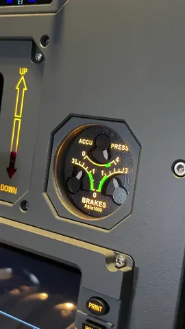 ACCU BRAKE PRESSURE in action on the SKALARKI A320 Dual Trainer (flight simulator) set up.  It looks like the real thing and it feels like it too.  #a320 #skalarki #simulatorgames #airbus #aviationdaily 