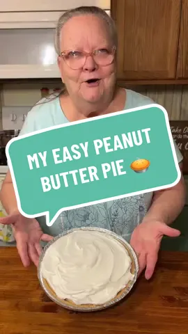 My Easy Peanut Butter Pie 🥧  Ingredients • 1 graham cracker pie shell • 2 boxes instant vanilla pudding • 2 cups cold milk • Peanut butter (to taste, about 2 heaping spoonfuls) • 1 container Cool Whip Instructions 1. In a bowl, mix pudding and cold milk with a mixer for about 2 minutes until thick. 2. Add peanut butter and mix again. 3. Fold in about half of the Cool Whip, saving the rest for topping. 4. Pour mixture into the pie shell. 5. Spread remaining Cool Whip on top. 6. Refrigerate for 2 hours before serving. #easypie #mamawgailcooks #mamawgail #peanutbutter #peanutbutterpie 