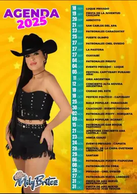 Amooo agenda de mily🤩💥💖🎶💃 @Mily Britez #viraltiktok #milybritezmusica #paraguayitajuky😍🇵🇾 