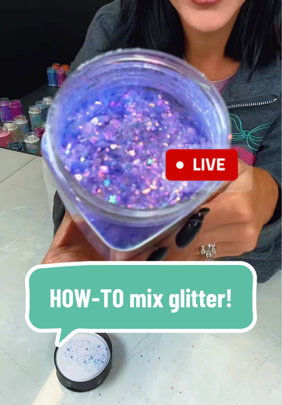 Obsessed is an understatement! 😍 #glitter #glittermixing #makersoftiktok #crafter #glittersnowglobe 